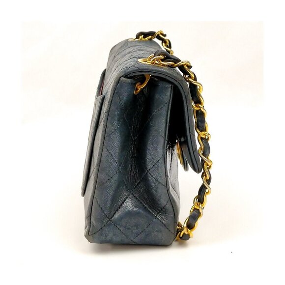 Chanel  Mini Square Flap Matelasse  Black Lamb Leather Shoulder Bag - Picture 5 of 9